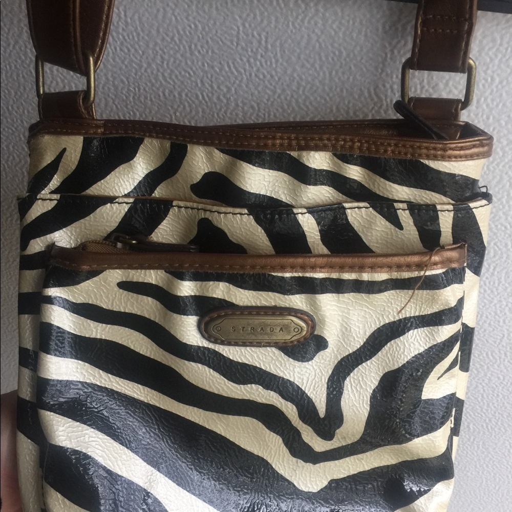 Zebra print Strada crossbody bag.